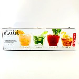 Kikkerland - Bartending Glasses Set Of 4 - GL11 11 ounces NEW